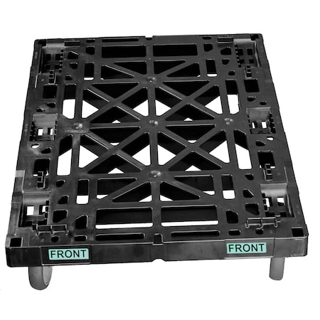 Effizient 24 in Plastic Dolly, HDPE, 2 rigid casters w/brake, 2 swivel casters EF2400GEN